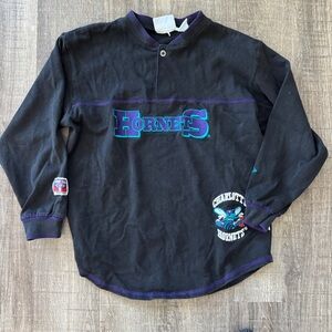 Vintage Hornets Embroidered Long Sleeve Top